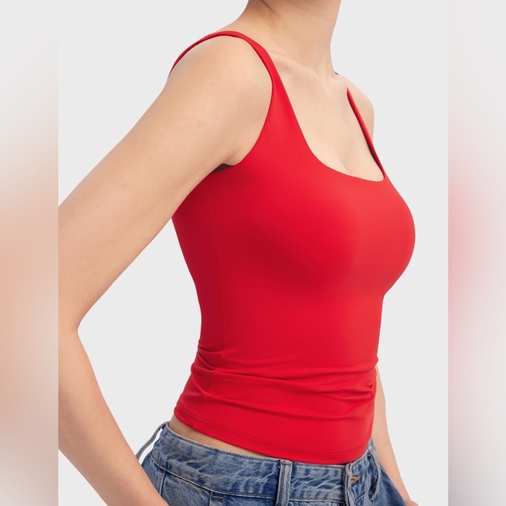 Pumiey Square Neck Sleeveless Top RUBY Size L LNC